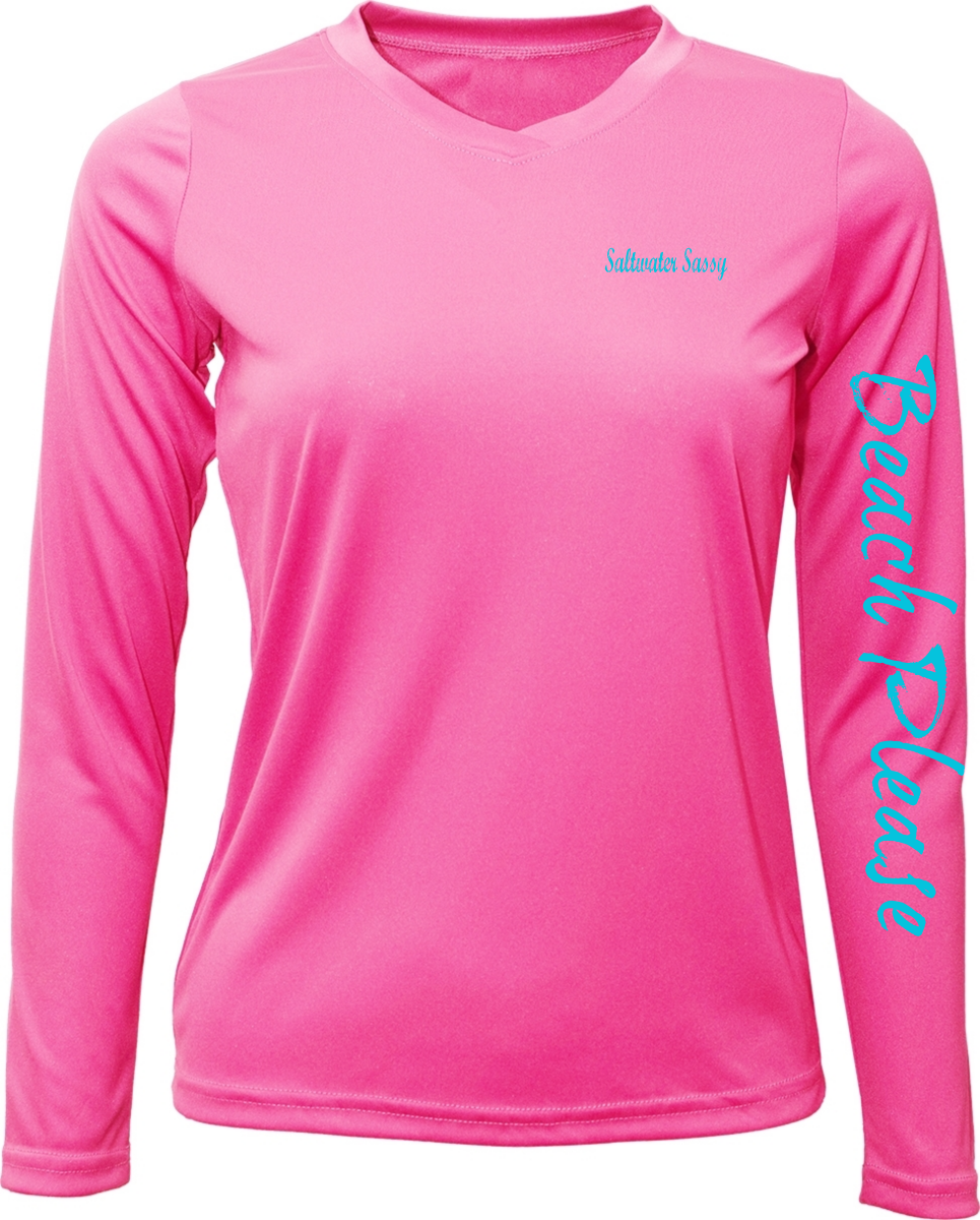 Beach Please Vneck Long Sleeve