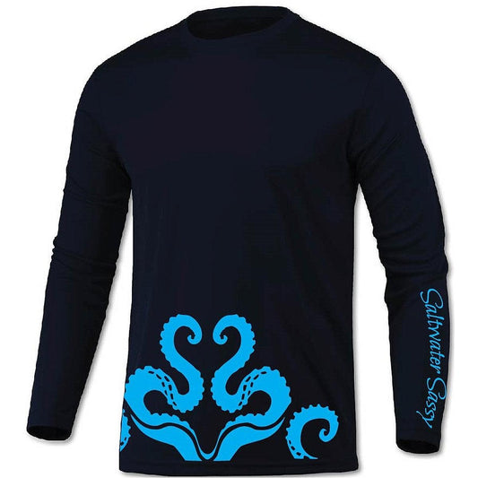 Octopus Vneck Long Sleeve - Saltwater Sassy Apparel