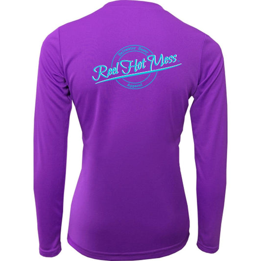 Reel Hot Mess Vneck Long Sleeve - Saltwater Sassy Apparel